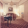 Interior design of a room in five star Hotel Metropole in Brussels, Belgium