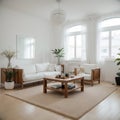 Interior design series: Modern living room with big empty white wall