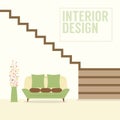 Interior Design Stairs With Sofa Royalty Free Stock Photo