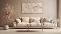 Interior design of stylish living room with moderner