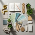 Interior design tools and materials Royalty Free Stock Photo