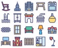 Mobil Interior Design Vector icons set every single icon can easily modify or edite