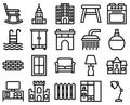 Mobile Interior Design Vector icons set every single icon can easily modify or edit
