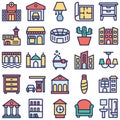 Mobile Interior Design Vector icons set every single icon can easily modify or edit