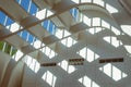 Interior detail of light and windows in Alvar Aalto church in Riola Italy