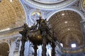 Interior detail view of St. Peter's Basilica, Rome, Italy Royalty Free Stock Photo