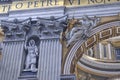 Interior detail view of St. Peter's Basilica, Rome, Italy Royalty Free Stock Photo