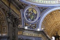 Interior detail view of St. Peter's Basilica, Rome, Italy Royalty Free Stock Photo