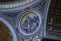 Interior detail view of St. Peter's Basilica, Rome, Italy Royalty Free Stock Photo