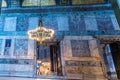 Interior detailed view of Hagia Sophia,Greek Orthodox Christian patriarchal basilica church now museum in Istanbul, Turkey,March, Royalty Free Stock Photo