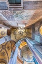 Interior detailed view of Hagia Sophia,Greek Orthodox Christian patriarchal basilica church now museum in Istanbul, Turkey,March, Royalty Free Stock Photo