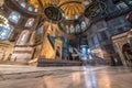 Interior detailed view of Hagia Sophia,Greek Orthodox Christian patriarchal basilica church now museum in Istanbul, Turkey,March, Royalty Free Stock Photo