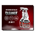 Interior Detailer Cleaner Promotion Poster Vector