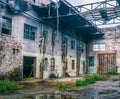 Interior of Deteriorating Abandoned Industrial Building Royalty Free Stock Photo