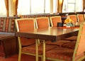 Interior of dining room in a river cruise ship Royalty Free Stock Photo