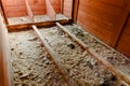 Interior of a dirty empty chicken coop Royalty Free Stock Photo