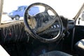 Interior of dirty vintage jeep