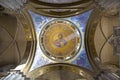 Interior and Dome of Holy Sepulchre Cathedral with Jesus Mosaic