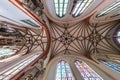 Interior dome and looking up into a old gothic uniate church ceiling