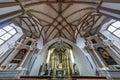 interior dome and looking up into a old gothic uniate church ceiling