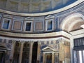 Interior and dome of the Pantheon temple of all pagan gods in Rome. Royalty Free Stock Photo