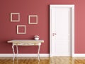 Interior with door and table Royalty Free Stock Photo