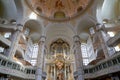 Interior of the Dresden Frauenkirche ( literally Church of Our Lady) is a Lutheran church in Dresden Royalty Free Stock Photo