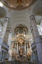 Interior of the Dresden Frauenkirche ( literally Church of Our Lady) is a Lutheran church in Dresden Royalty Free Stock Photo