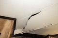 Interior drywall damage to ceiling Royalty Free Stock Photo