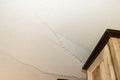 Interior drywall damage to ceiling Royalty Free Stock Photo
