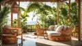 interior home villa eco-friendly concept rest , relaxation palm beautiful sunny green design exotic