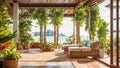 interior home villa eco-friendly concept rest , vacation palm beautiful sunny green design exotic
