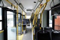 Interior of eco friendly public bus which runs on electric power Royalty Free Stock Photo