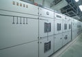 Interior of electrical room. Power energy motor machinery cabinets in control or server room, main operator station network and Royalty Free Stock Photo
