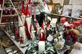 Interior of a home articles shop with Christmas decoratoins