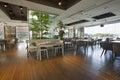 Interior of an elegant riverside cafe Royalty Free Stock Photo