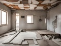 interior of a empty abandoned room