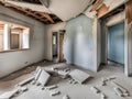 interior of a empty abandoned room