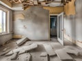 interior of a empty abandoned room