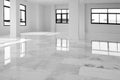 Interior of empty apartment,wide room with marble floor.White with grey marble floor interior background.White marble,quartz textu Royalty Free Stock Photo