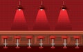 Bar or Pub with Empty Stools and Tables Vector