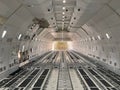 Interior of an empty cargo hold of an airplane Royalty Free Stock Photo