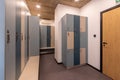 Interior of empty changing room, locker room, Dressing room in swimming pool or gym Royalty Free Stock Photo