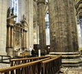 Milan Italy empty church interior ancient medieval monument old architecture background Royalty Free Stock Photo