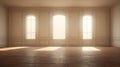 Interior of empty classic room in the morning. - Generative ai. Royalty Free Stock Photo