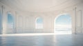Interior of empty classic room in the morning. - Generative ai Royalty Free Stock Photo