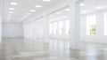 Interior of an empty commercial building with white walls. Office space. Royalty Free Stock Photo