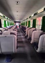 Interior of the empty commuter passenger railway car Royalty Free Stock Photo