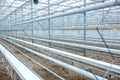 Interior of an Empty Industrial Greenhouse Royalty Free Stock Photo