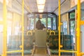 Interior of empty modern european bus Royalty Free Stock Photo